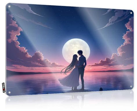 Funny Beer Sign Romantic Night Under The Full Moon Tin Sign Tin Signs For Garage(30X40CM)