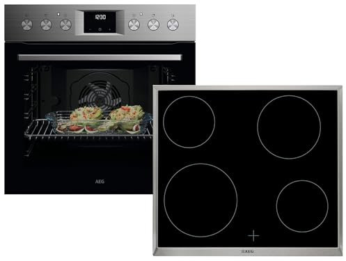 AEG AH21M Set Einbauherd OU5AE20SM + Glaskeramikkochfeld HE604000XB
