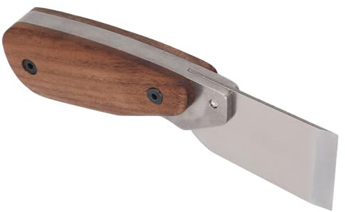 BAFOVY Herramienta de Corte de Cuero Ergonómico, de Madera de Nogal, Cuchillo de Esquivación con Cuchilla de un Lado para Nitidez, Precisión para la Artesanía de Bricolaje
