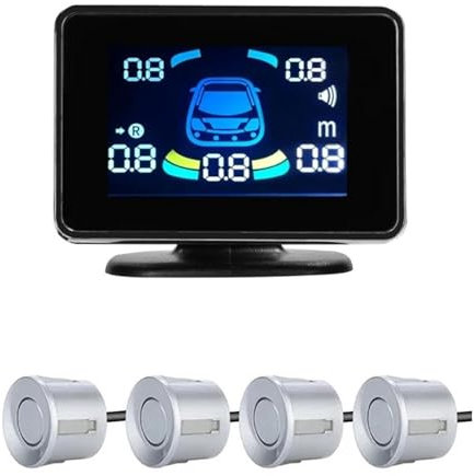 Sensores De Aparcamiento Sensor Aparcamiento Parktronic Electronics Detector Automático Trasero Asistencia Marcha Atrás Radar Marcha Atrás Sensor De Estacionamiento(Plata,8)