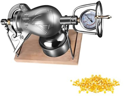A Precision Pressure Gauge ， Chinese Popcorn Maker ， Material: 304 Stainless Steel Stove Top Popcorn Maker ， Home Popcorn Machine for Family Gathering Party Fun,Upgraded