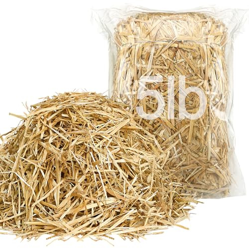 Natürliches Weizenstroh für Katzen, 2,3 kg, weich, warm, sauber, dekorative Strohhalme, Ballen für streunende Tiere, Einstreu, Bauernhof, Garten, Mulch, Grasabdeckung