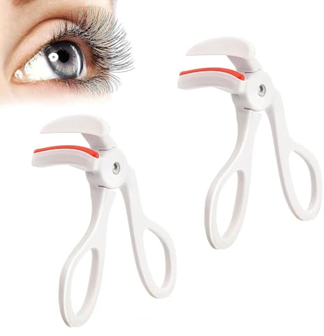 2 PCS Eyelash Curler, Eyelash Curlers, Travel Eyelash Curle, for Any Eye Shapes and Sizes,Creates Lifted Lashes (White)