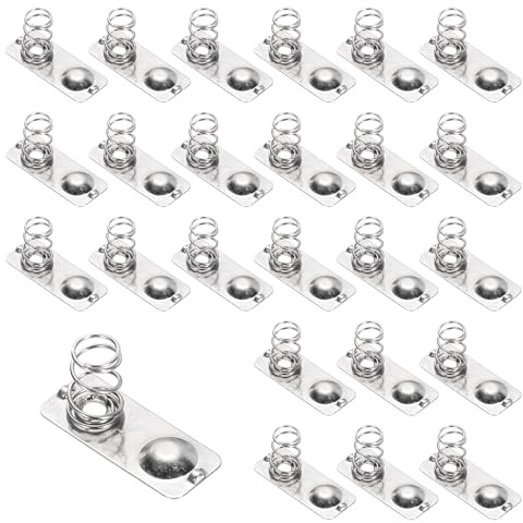 QUARKZMAN 24 Pcs Ressorts De Contact pour Piles AAA 21 mm x 9 mm | Ressorts De Remplacement Pour Montage PCB Et Porte-Piles, Plaque De Nickelage, Conversion Negative Vers Positive