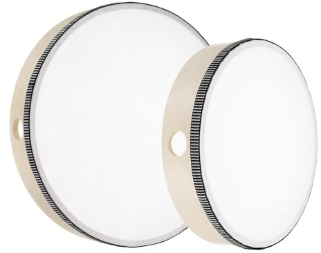 QUARKZMAN 2Pcs Tambor De Mano Música 10 Pulgadas Y 8 Pulgadas Color Madera