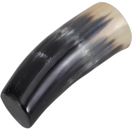 TOYANDONA Chope à Bière Médiévale en Corne de Taureau Naturelle Laquée, Grosse Capacité, Gobelet Décoratif Viking pour Hydromel, Coupe Rustique Artisanale pour Fêtes et Reconstitutions