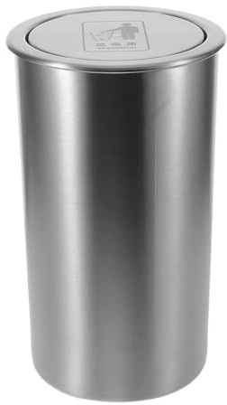 RUNROTOO Papelera de encimera: Cubo de basura empotrable de acero inoxidable con tapa abatible para encimera, ideal para armarios de cocina, restaurantes, oficinas y hogares.