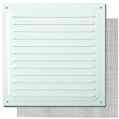 Brinox B73040D - Rejilla con mosquitera (20 x 20 cm) color lacado blanco