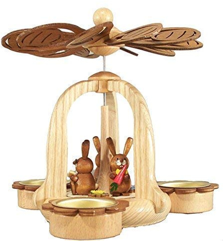 Rudolphs Schatzkiste Pirámide de Pascua con Conejo Luces de Té Altura Aprox. 17cm Nuevo Erzgebirge Holzpyramide Ganzjahrespyramide