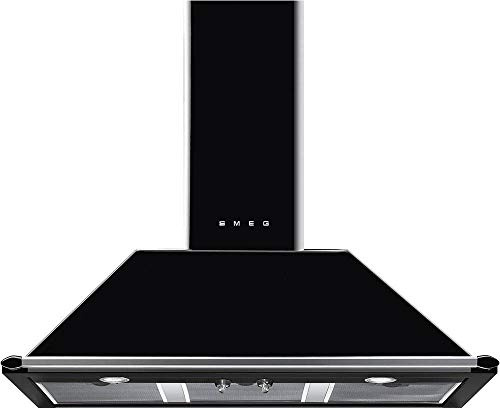 Hotte decorative murale Smeg KT100BLE - Hotte aspirante Pyramide - largeur 100 cm - Débit d'air maximum (en m3/h) : 788 - Niveau sonore Décibel mini. / maxi. (en dBA) : - / 64