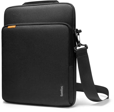 tomtoc 360° Laptop Tasche Hülle für Neu 16-Zoll MacBook Pro M4/M3/M2/M1 Pro/Max (2024-2019) A3403 A3186 A2991 A2780 A2485 A2141, Premium Stoßfest Rundumschutz Laptoptasche Schultertasche, Schwarz