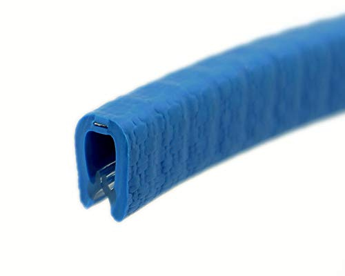 SMI-Kantenschutzprofil KS1-2VB für 1-2mm PVC mit Stahleinlage Blau selbstklemmend ohne Kleber - Kantenschutz, Kederprofil, Kantenprofil, Kantenschutzleiste für Autotüren, Bleche (10 m)
