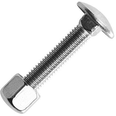 Schlossschrauben M12x60/60 mm mit Hutmuttern M12 aus Edelstahl A2 (10 Stück) | DIN 603 & DIN 917 - Flachrundschrauben - Kappenmuttern niedrige Form von MESAROS®