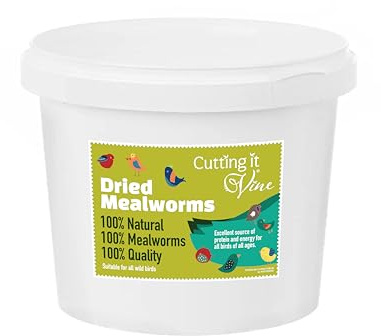 Dried Mealworms - Wild Bird Food 10L Tub/Buckets (10L Tub) Easy seal Reuseable Tub.