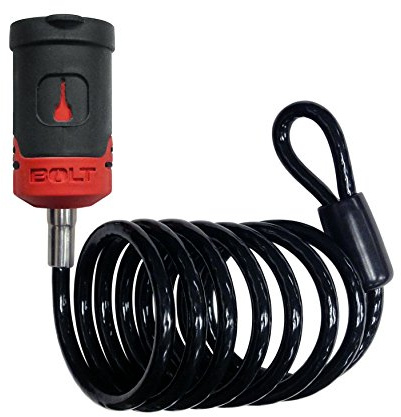 BOLT 7040476 Candado de cable, rojo/negro