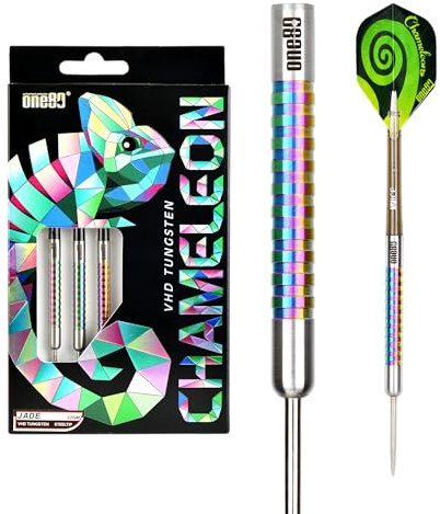 ONE80 Steel Darts Chameleon VHD Steeltip Dart – Hochwertige Steeldarts mit Präzisionsgriff und Chameleon-Beschichtung für optimale Kontrolle und Präzision Dartpfeile