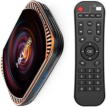 Android 11.0 TV Box, 4GB RAM 64GB ROM HK1 Box X4 Amlogic S905X4 64-bit Quad Core con Dual Wi-Fi 2.4G/5.0G, BT 4.0/ 3D Ultra HD 8K/ H.265/ 1000M LAN/USB 3.0 Smart TV Box,4gb+128gb