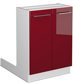 Vicco Kücheninsel Fame-Line, Bordeaux Hochglanz/Weiß, 60 cm ohne Arbeitsplatte