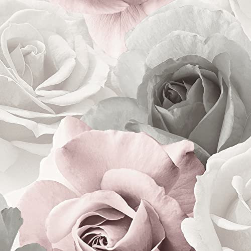 Muriva Rhoda Rose Pink Wallpaper 203501 - Feature Wall 3D Effect Large Floral