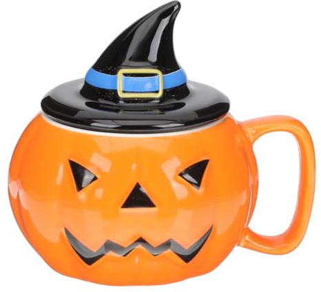 Luxshiny Linda Taza De Calabaza Con Tapa Taza De CeráMica Halloween Ideal Para Café Leche Y Sopa Perfecta Para Fiestas De OtoñO Y Celebraciones