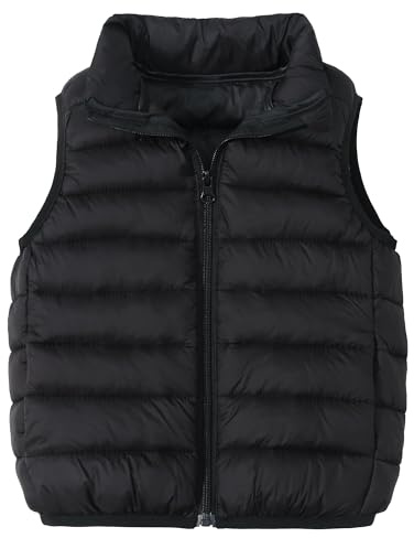 Happy Cherry Kids Padded Vest Boys Girls Lightweight Snow Coat Zipper Sleeveless Jacket Winter Down Waistcoat Toddler Warm Puffer Gilet Outerwear