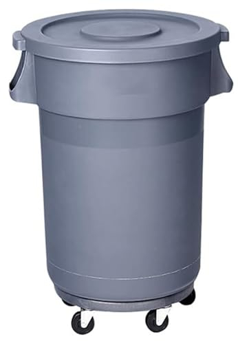 JCAKES Poubelles Poubelle de salle de bain poubelle avec roulettes et couvercle poubelle ronde poubelle de grande capacité 80L/21.1 Durable À l'extérieur et à la maison