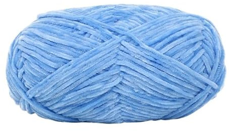 TIYGHI Samt Garn 40 g, 148 m, Chenille-Wolle, 2 mm, Goldener Samt, Wollknäuel, goldene Seide, handgewebt, DIY-Material, Puppenanhänger Pour Decke Kissen tiernest (Color : 19 Sky Blue)