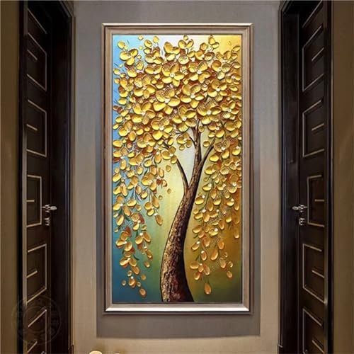 Diamond Painting Erwachsene GroB XXL 140x70cm, DIY 5D Diamant Painting Bilder Geldbaum Diamond Art Painting Full Diamond Painting Kinder Set Diamant Malerei Stickerei Kreuzstich Home Wand Dekor W-6754