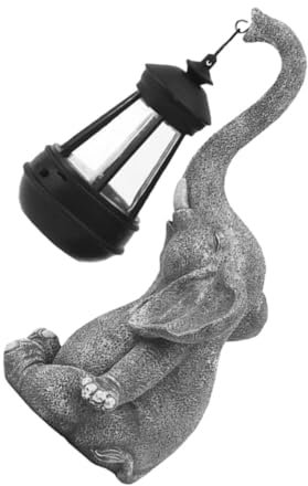 BESPORTBLE Solar-Gartenstatuen Für Den Außenbereich Lichter Elefantenfiguren Gartenskulptur Dekoration Glücklicher Elefant Geburtstagsgeschenke Für Einweihungsgeschenke Und Gartendekoration