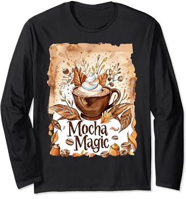 Moka Magic Vintage Tasse à café rétro Barista Aquarelle Manche Longue