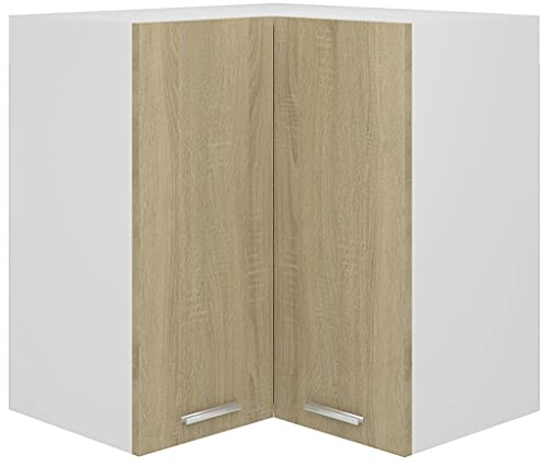 Home outdoor OthersHanging Corner Cabinet Sonoma Oak 57x57x60 cm Engineered Wood