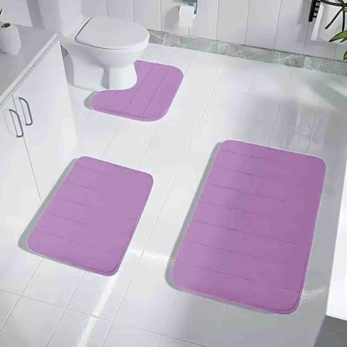 ZSZOOBFD Conjunto De Alfombrillas De BañO Absorbentes Antideslizantes Suaves Fibra Superfina Juego De 3 Alfombras De BañO para BañO Dormitorio Cocina Y MáS,011