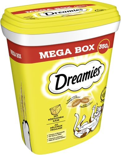 Dreamies Katzensnacks Mega Box Katzen-Leckereien Mit Käse MegaTub 3 x 350g (3er Pack
