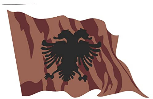 Indigos UG Auto Aufkleber Albanien 10 cm - wehend - Autoaufkleber Fahne - Sticker Flagge - Heckscheibe, Spoiler, Tuning - UV-beständig und selbstklebend