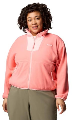 Columbia Pile da donna Sequoia Grove con zip intera, Alpenglow/Sabbia rosa, XS
