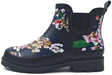 GUGUMIMI Bottes courtes en caoutchouc pour femme - Bottes de pluie imperméables et antidérapantes - Bottes de pluie - Bottes de pluie tendance - Bottes de jardin - Bottes de neige - Bottes à enfiler,
