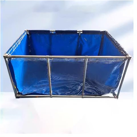 Aquarium-Poolteich, Fischteiche im Freien Mobile Aquakultur-Reservoirs mit klarer Sichtscheibe und Ablassventil PVC-Plane mit Stahlrahmen Fischtank Fischteich-Plane