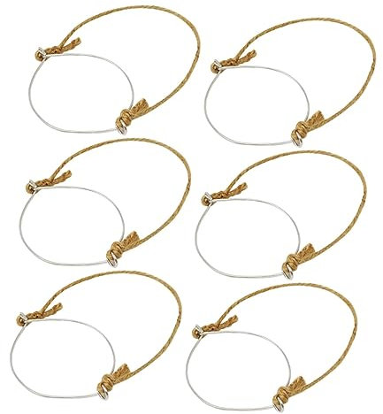 MUSISALY 6pcs Wire Jar Hangers Burlap Rope for Solar Jar Decorations Vintage Hanging Handles Easy to Install and Use