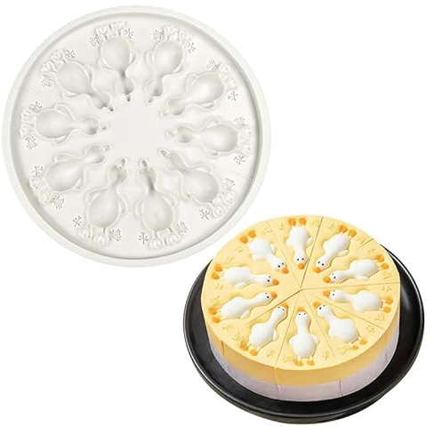 Qxiao Small Cute 3D Lying Duck Design Silicone Mold DIY Pudding Chocolate Mousse Mould Cake Bakeware Handmade Candle Soap Mold Home Decor Gift