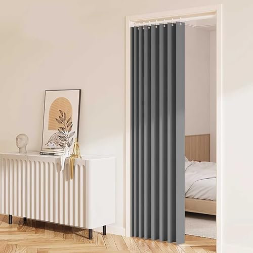 HESHEQ Wärmeschutzvorhang for Türen Wohnwagen türvorhang Tür Schrank Vorhang Türvorhang Türvorhänge Vorhänge Verdunkelungsvorhang Türvorhänge zum Schutz der Privatsphäre(Grigio,150x190cm(59x75in))