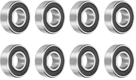 QUARKZMAN 8Stk 6202-2RS Kugellager Rillenkugellager 15x35x11mm Chrom Stahl | Lager Doppelt Gummi Geschirmte Präzisions Lager P6 (ABEC 3)