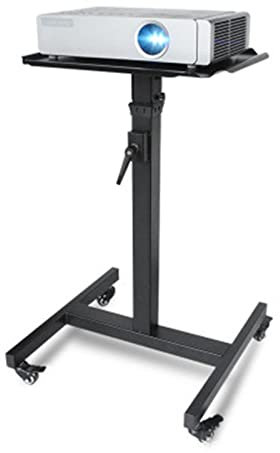 Adjustable Video Projector Stand on Wheels Portable Laptop Trolley Easy to Carry and Height Adjustable Moveable Floor Table for Projector (Black 80 120cm)