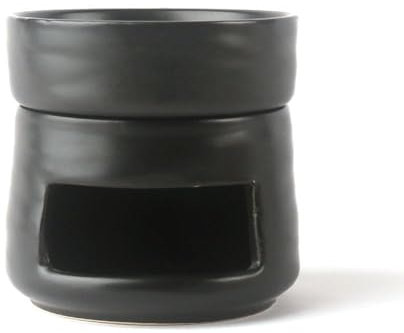 Warmself Aromalampe Metall Teelichthalter aus Keramik Duftlampe aus Keramik Wachsschmelzbrenner Trennbares Schwarz