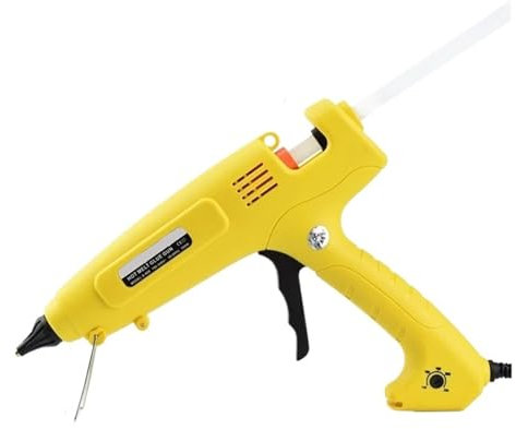Pistola per colla a caldo da 300 W con regolazione della temperatura, pistola per colla a caldo con stick di colla da 11 mm/ugello in rame per utensili fai da te per progetti artigianali fai da t