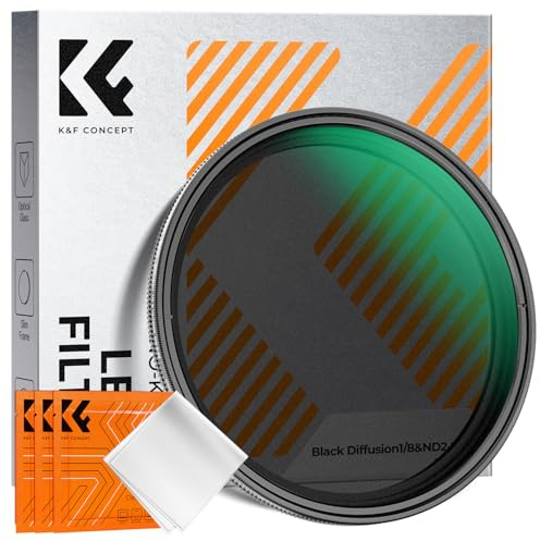 K&F CONCEPT 52mm Filtre Black-Mist 1/8 et ND2-32 2 en 1 et 3 Chiffons | Nano-revêtement,Verre optique japonais,Solide,Cadre CNC Antidérapant,K Série,FA304