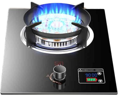 Cuisinière À Gaz 1 Brûleur, Cuisinière À Gaz En Verre Trempé À Neuf Cavités De 5,2KW, Cuisinière À Conversion De Gaz Naturel/gaz Liquéfié, Avec Dispositif D'extinction De Sécurité Et Minuterie(LPG)