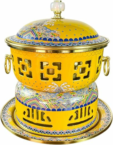 HOTAPEPU Oloisonné Chaude Olla - Pot Chaud Olla pour La Nourriture Et L'alcool, Pot À Huile De Maison Individuelle, Pot De Cuivre Pur Chaud, Plaque Tactile ~ /