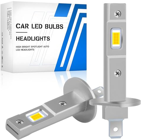 Ampoule LED H1 H1 16000LM 6000K, Kit CANBUS Anti Erreur, Éclairage Voiture Blanc Froid 1:1 Remplace Halogène, 2 Ampoules Plug & Play