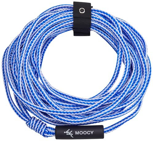 Cuerda de remolque de barco 3K de 60 pies adecuada para tubos inflables de 1 a 3 personas, canotaje, surf, esquí acuático