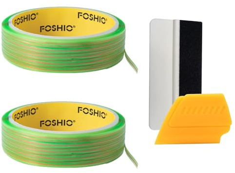 2PCS 5M Knifeless Tape Kit with 4 Squeegees, Vinyl Wrap Finish Line Tool | 5M tape for car vinyl wrap, vehicle colour change film, pinstripe & graphic cutting, no blade needed